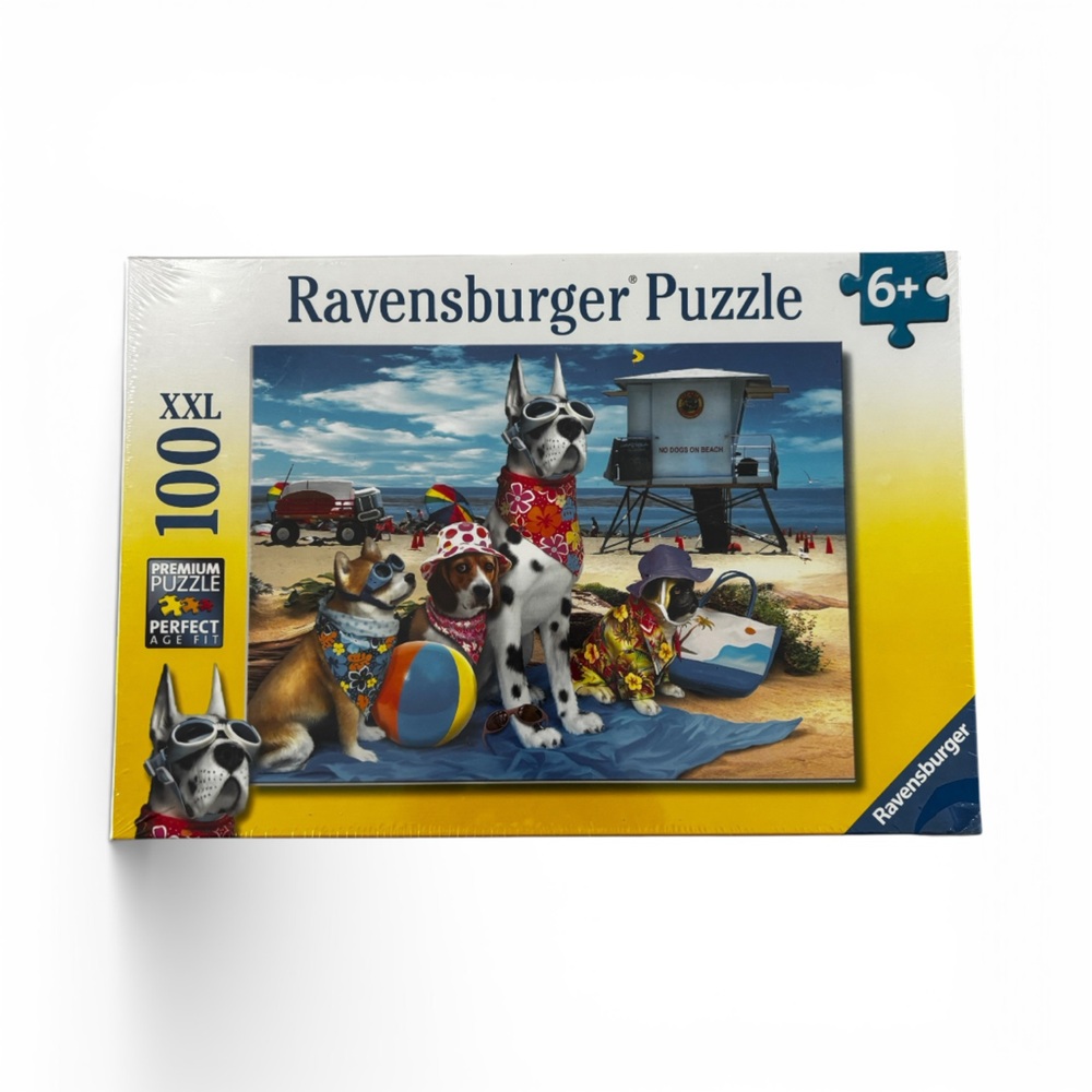 Ravensburger Kids Colorful Beach Dogs Puzzle 100 Peices New